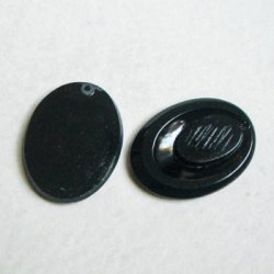 画像2: "Jet Black" 30x22.5 oval pendant