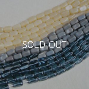画像3: 10pcs "Beige Opal" 6.8x3.8 rectangle beads