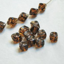 画像1: 10x7 pinched cube beads "Tortoise"