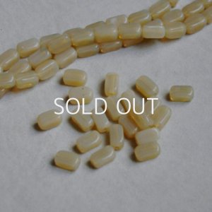 画像1: 10pcs "Beige Opal" 6.8x3.8 rectangle beads