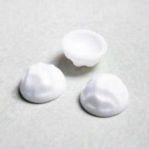 画像2: 20mm "Chalk White" carved hollow cabochon