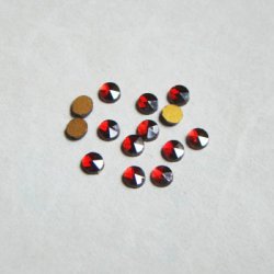 画像1: 10pcs "Dark Siam" 3mm faceted cabochon