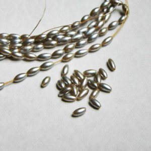 画像1: 20pcs 5x2.5 "Silver Gray" rice pearl