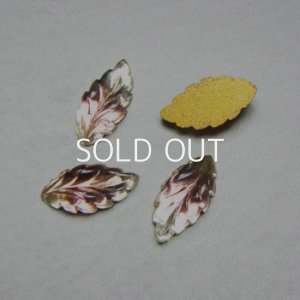 画像1: 15x7 "Lt.Topaz/Amethyst givre" leaf cabochon