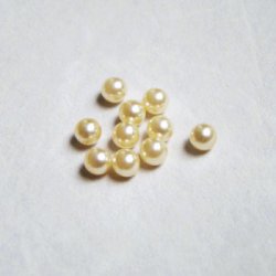 画像1: 10pcs 4mm "cream" No-hole pearl