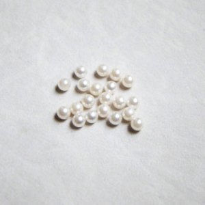 画像1: 10pcs 2.5mm "off-white" No-hole pearl