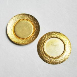 画像1: 24.5mm floral frame setting stamping