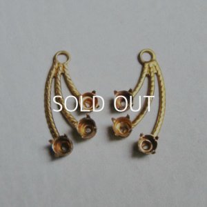 画像1: 25x17 brass textured setting charm L & R