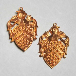 画像1: 28x43 shield crest settiing pendant