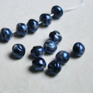 画像1: 2pcs 7x8 snail pearlized "Blue" 