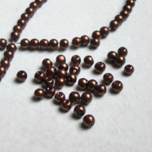 画像1: 10pcs 4mm brown glass pearl