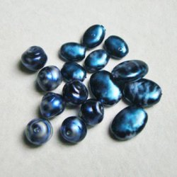 画像3: 2pcs 7x8 snail pearlized "Blue" 