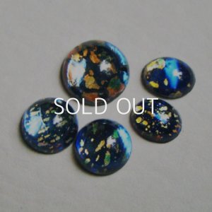 画像1: 5pcs Black Opal cabochon set