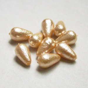 画像1: 2pcs 12x7 textured drop pearl "Champagne" 