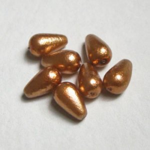 画像1: 2pcs 12x7 textured drop pearl "Light Brown" 