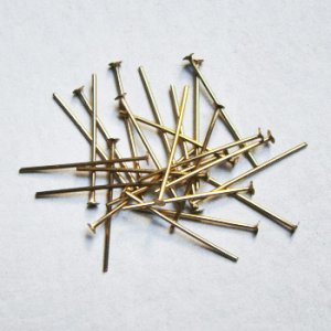 画像1: 30pcs brass 20mm head pin