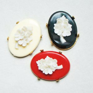 画像3: 28x21 OV Black glass cabochon