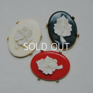 画像3: 20x13 "Off-White" celluloid violet bouquet cabochon