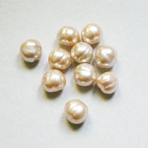画像1: 2pcs 11~12mm 1/2 drilled baroque pearl