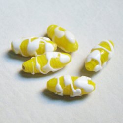 画像1: 20x9 "Yellow/White"drizzle beads