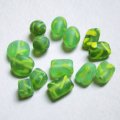 "Frost Light Green" lined glass beads