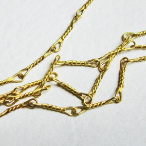 画像2: brass 16.5x3.5 pinch twisted link chain