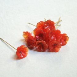 画像1: 9~10mm cup flower pin "Red"