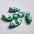 20x9 "Green/White"drizzle beads