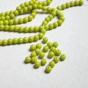 画像1: 20pcs 4mm "Pea Green" beads