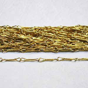 画像1: brass 16.5x3.5 pinch twisted link chain