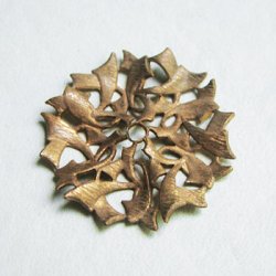 画像2: 26mm aged brass Deco filigree