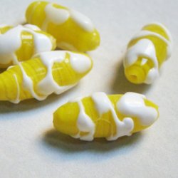 画像2: 20x9 "Yellow/White"drizzle beads