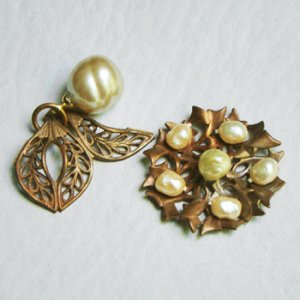 画像3: 26mm aged brass Deco filigree