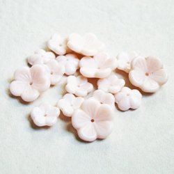 画像1: 2pcs flat flower beads "Pale Pink"