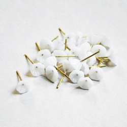 画像1: 7~8mm glass flower pin "White"