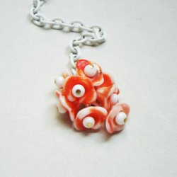 画像2: 2pcs 11x6 flower beads "Coral"