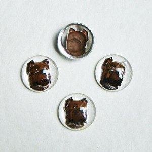 画像1: 13mm Bulldog intaglio cabochon