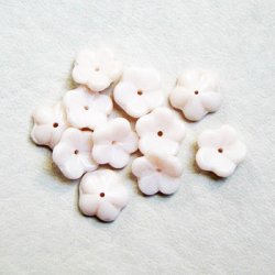 画像3: 2pcs flat flower beads "Pale Pink"