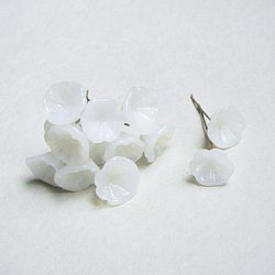 画像2: 7~8mm glass flower pin "White"