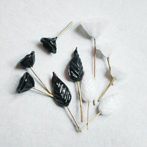 画像2: 9~10mm cup flower pin "White"
