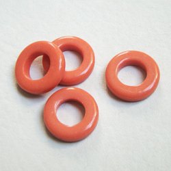 画像1: 18mm Coral plastic circle ring