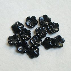 画像3: 2pcs flat flower beads "Black"