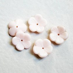 画像4: 2pcs flat flower beads "Pale Pink"