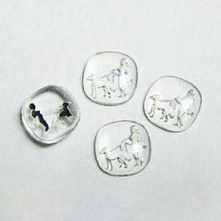 画像1: 13.5mm "Diana with dog" intaglio cabochon