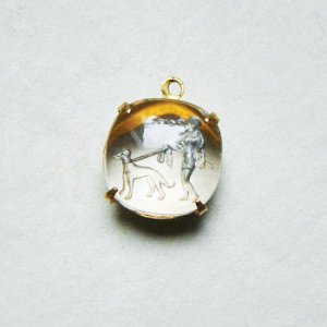 画像2: 13.5mm "Diana with dog" intaglio cabochon