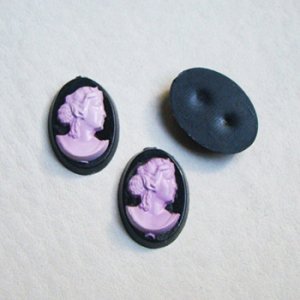 画像5: 18x13 OV "Black/Purple" plastic cameo