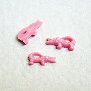 画像2: 1 pair 12x6 Pink Alligator cabochon