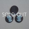 1 pair 14mm "Brown/Blue" plastic cameo