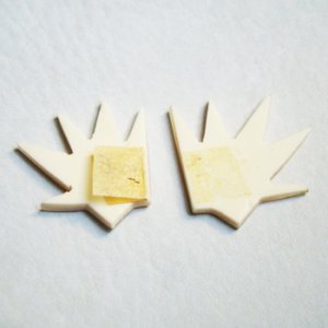 画像3: 1 pair 34x36 M.O.P inlaid abstract cabochon