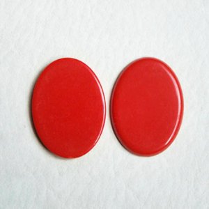 画像1: 29x21 OV "Cherry Red" plastic cabochon